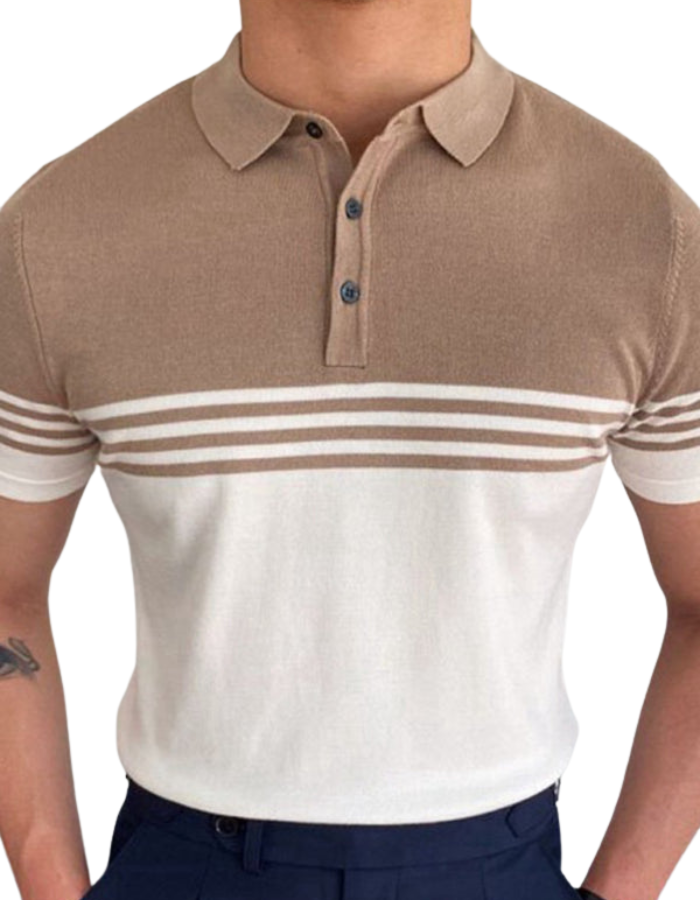 SHOPIQAT New Knitwear Short-Sleeved Colour-Blocking Business Polo Shirt - Premium from shopiqat - Just $8.900! Shop now at shopiqat